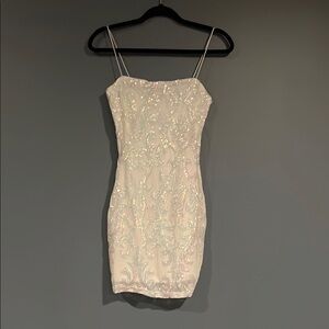 Elegant White Sequin Dress